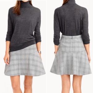 J CREW ll Black & White Glen Plaid Plaza Skirt